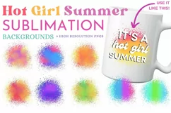 Hot Girl Summer Neon Splattered Watercolor Sublimation Backs Product Image 1