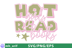 Hot Girls Read Books Baseball SVG T-shirt Design Product Image 1