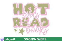 Hot Girls Read Books Baseball SVG T-shirt Design Product Image 1