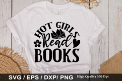 Hot Girls Read Books - Book Lover SVG Design Product Image 1