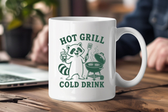 Hot Grill Cold Drink SVG - Funny Raccoon BBQ PNG Design Product Image 3