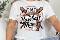 Hot Mess Always Stressed Baseball Mama Sublimation PNG Product Image 4