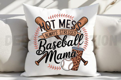 Hot Mess Always Stressed Baseball Mama Sublimation PNG Product Image 2