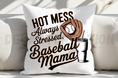 Hot Mess Always Stressed Baseball Mama Sublimation PNG Product Image 2