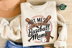 Hot Mess Always Stressed Baseball Mama Sublimation PNG Product Image 3