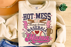 Hot Mess Always Stressed Baseball Mama PNG, Game Day PNG Product Image 3