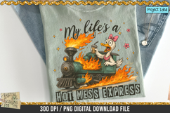 My life’s a hot mess express is a professional design that is available at 300dpi PNG to use for Sublimation, iron-on transfer, DTG Printing and normal printing.
