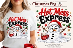 Hot Mess Express Snowman Funny Christmas PNG Design Art Product Image 1