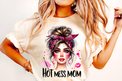 Hot Mess Mom PNG, Funny PNG, Sarcastic PNG, Messy Bun PNG Product Image 2