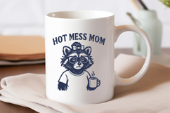 Hot Mess Mom SVG PNG Funny Tired Mom Life Raccoon Cut File Product Image 3