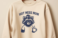 Hot Mess Mom SVG PNG Funny Tired Mom Life Raccoon Cut File Product Image 2