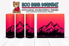 Hot pink Ombre Mountains Sublimation tumbler design Product Image 1