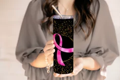 Hot Pink Foil Ribbon 20oz Tumbler Sublimation Product Image 3
