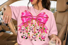 Hot Pink Santa Bow PNG with Dancing Santa Charms Product Image 2