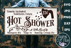 Vintage Farmhouse Home Sign | Hot Shower Wall Art Svg Design Product Image 1