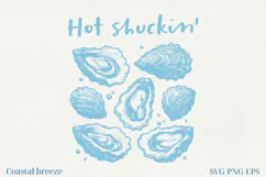 Summer Coastal Line Art Clipart | SVG & PNG |Summer Beach Product Image 1