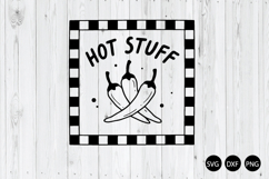 Hot Stuff SVG, Funny Kitchen Quote SVG, Chili Pepper SVG Product Image 1