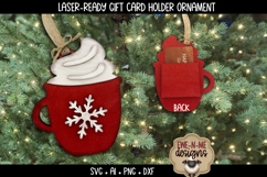 Hot Cocoa Ornament Gift Card Holder | Laser Ready SVG Product Image 1