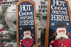 Hot Cocoa Snowman Sign Laser SVG Product Image 1