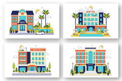 10 Modern City Hotel Building Illustration Product Image 2