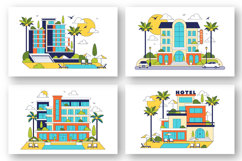 10 Modern City Hotel Building Illustration Product Image 3