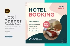Hotel Booking Social Media Marketing Banner Design Template Product Image 1