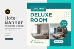 Deluxe Hotel Room Social Media Marketing Banner Design Product Image 1