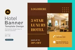 5 Star Luxury Hotel Social Media Marketing Banner Design Product Image 1