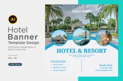 Hotel Social Media Marketing Banner Design Template Product Image 1