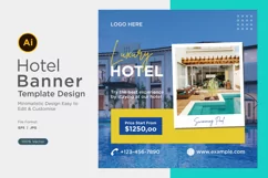 Luxury Hotel Social Media Marketing Banner Design Template Product Image 1