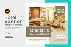 Hotel Social Media Marketing Banner Design Template Product Image 1