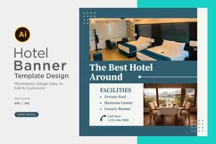 The Best Hotel Social Media Marketing Banner Design Template Product Image 1