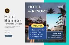 Hotel Social Media Marketing Banner Design Template Product Image 1