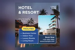 Hotel Social Media Marketing Banner Design Template Product Image 2