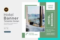 Hotel Booking Social Media Marketing Banner Design Template Product Image 1