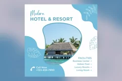 Modern Hotel Social Media Marketing Banner Design Template Product Image 2