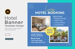 Luxury Hotel Booking Social Media Marketing Banner Design Product Image 1