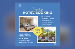 Luxury Hotel Booking Social Media Marketing Banner Design Product Image 2