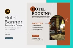 Hotel Booking Social Media Marketing Banner Design Template Product Image 1