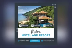 Modern Hotel Social Media Marketing Banner Design Template Product Image 2