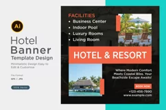 Hotel Social Media Marketing Banner Design Template Product Image 1