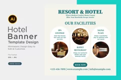 Hotel Social Media Marketing Banner Design Template Product Image 1