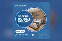 Modern Hotel Social Media Marketing Banner Design Template Product Image 2