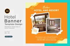Modern Hotel Social Media Marketing Banner Design Template Product Image 1