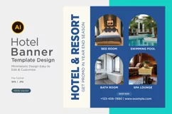 Hotel Booking Social Media Marketing Banner Design Template Product Image 1