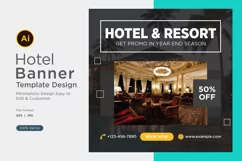 Hotel Social Media Marketing Banner Design Template Product Image 1