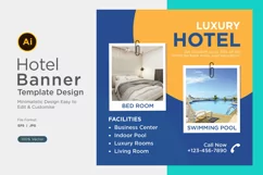 Luxury Hotel Social Media Marketing Banner Design Template Product Image 1