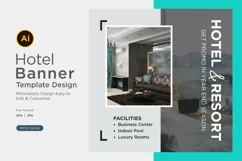 Hotel Social Media Marketing Banner Design Template Product Image 1