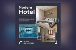 Modern Hotel Social Media Marketing Banner Design Template Product Image 2