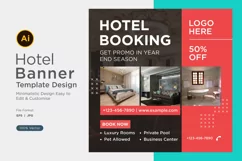 Hotel Booking Social Media Marketing Banner Design Template Product Image 1
